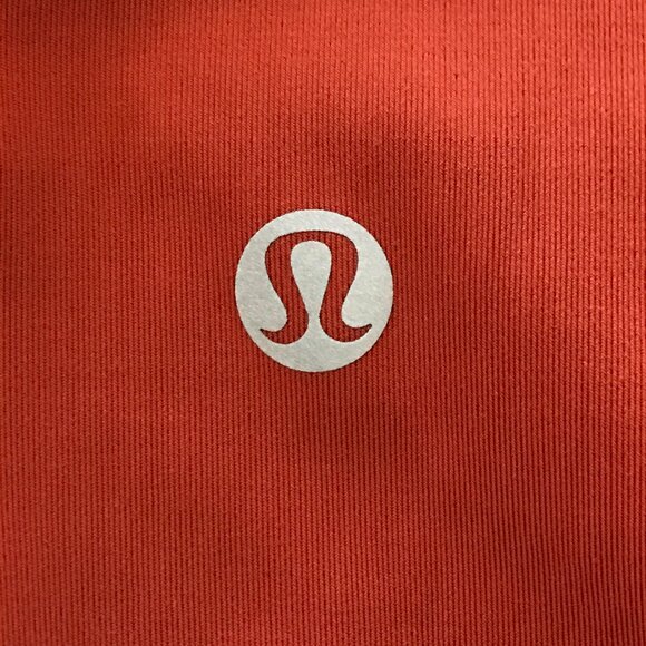 Lululemon Power Thru Leggings Women 6 Orange Mid Rise Media Pockets Stretch - Picture 3 of 12